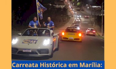 Carreata Histórica Agita a Zona Norte de Marília: Helicóptero e 200 Carros Marcam Presença